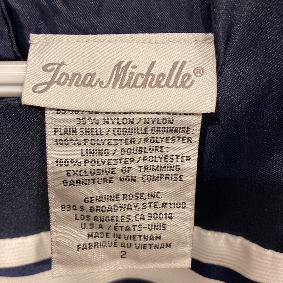 Jona Michelle Navy Blue and White Striped Dress - Picture 7 of 7